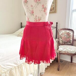 y2k limited too red chiffon skirt